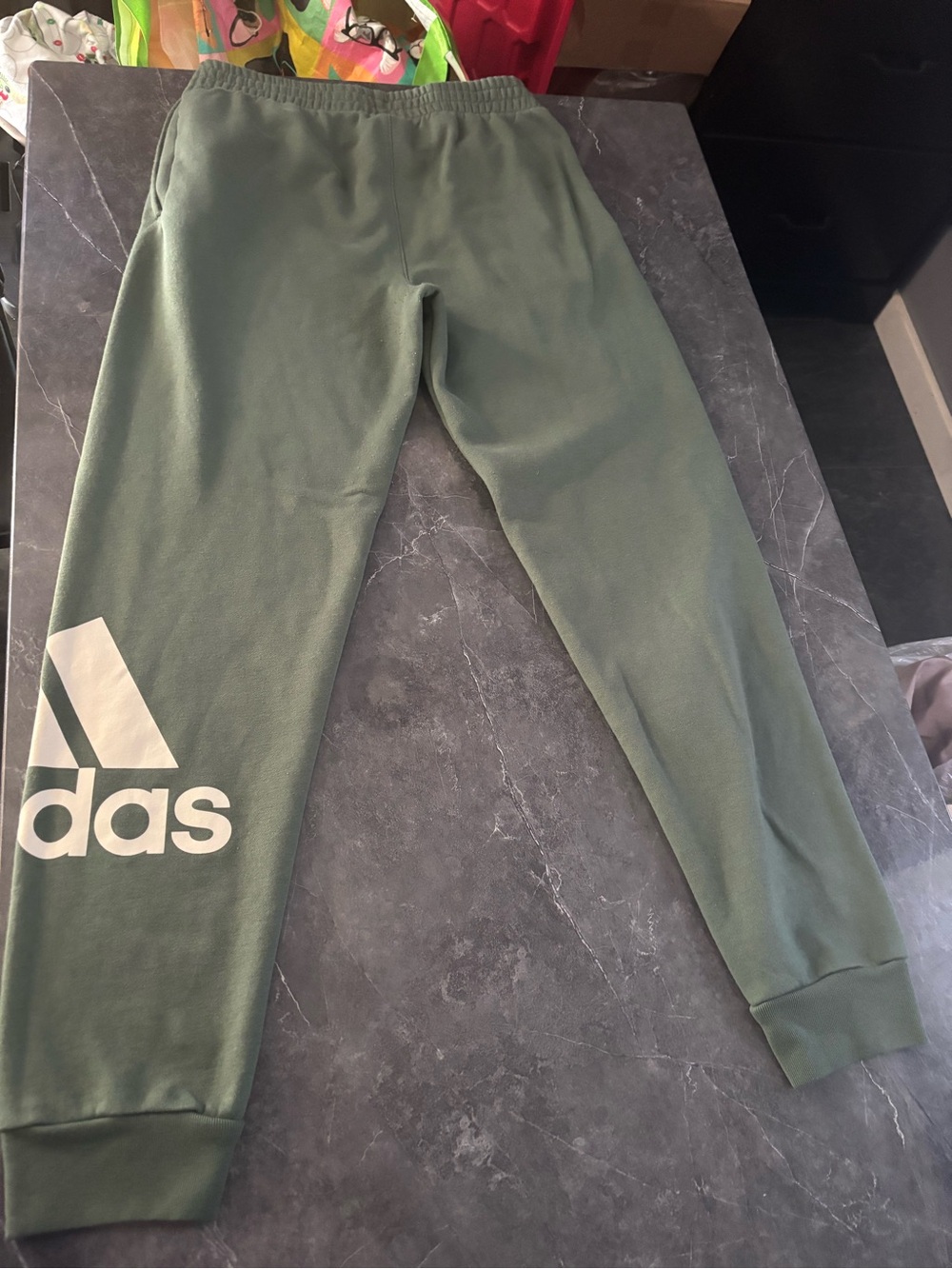 adidas Olive Green Logo Joggers for Kids